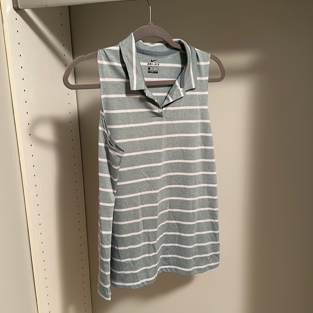 Nike DriFit striped polo size L